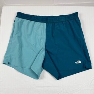 The North Face Women’s Wander Running Shorts XL Blue Colorblock Quick Dry